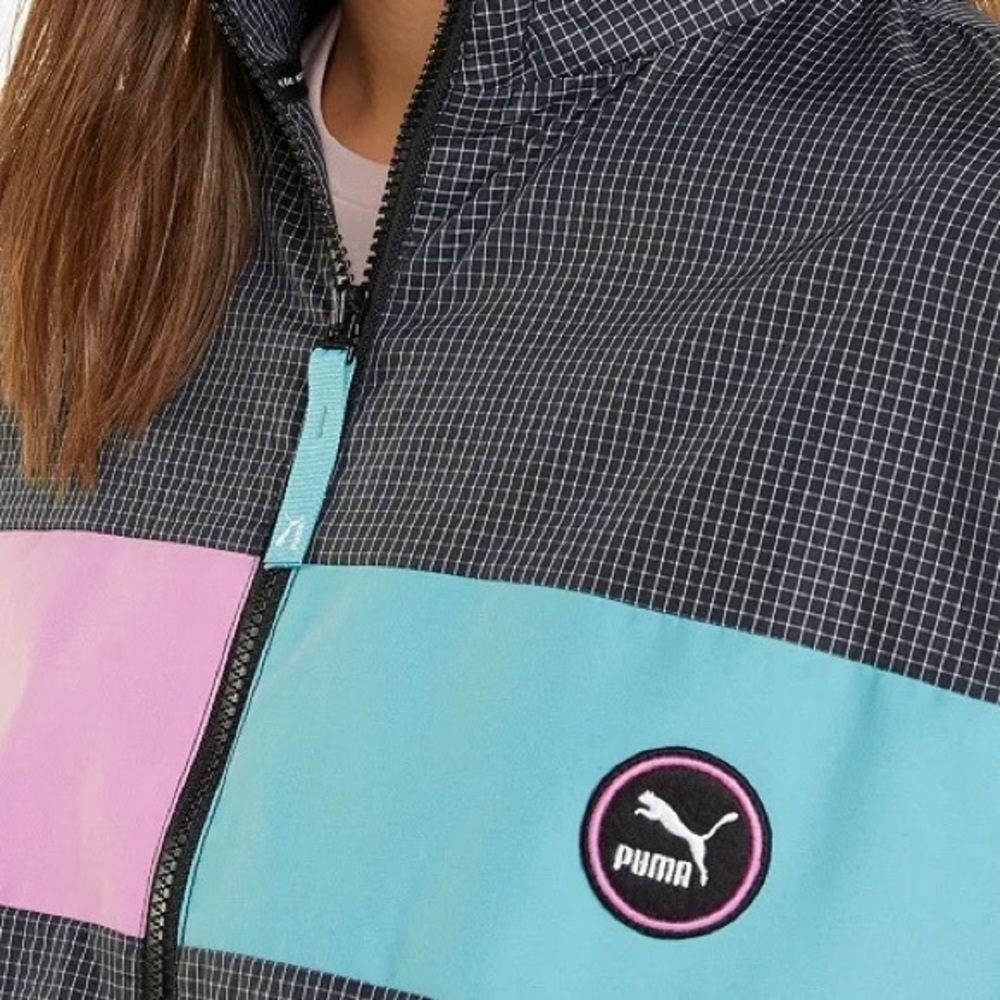 Puma Women's Track Jacket in Black/White/Blue/Pink Multi Size XS - Picture 4 of 12
